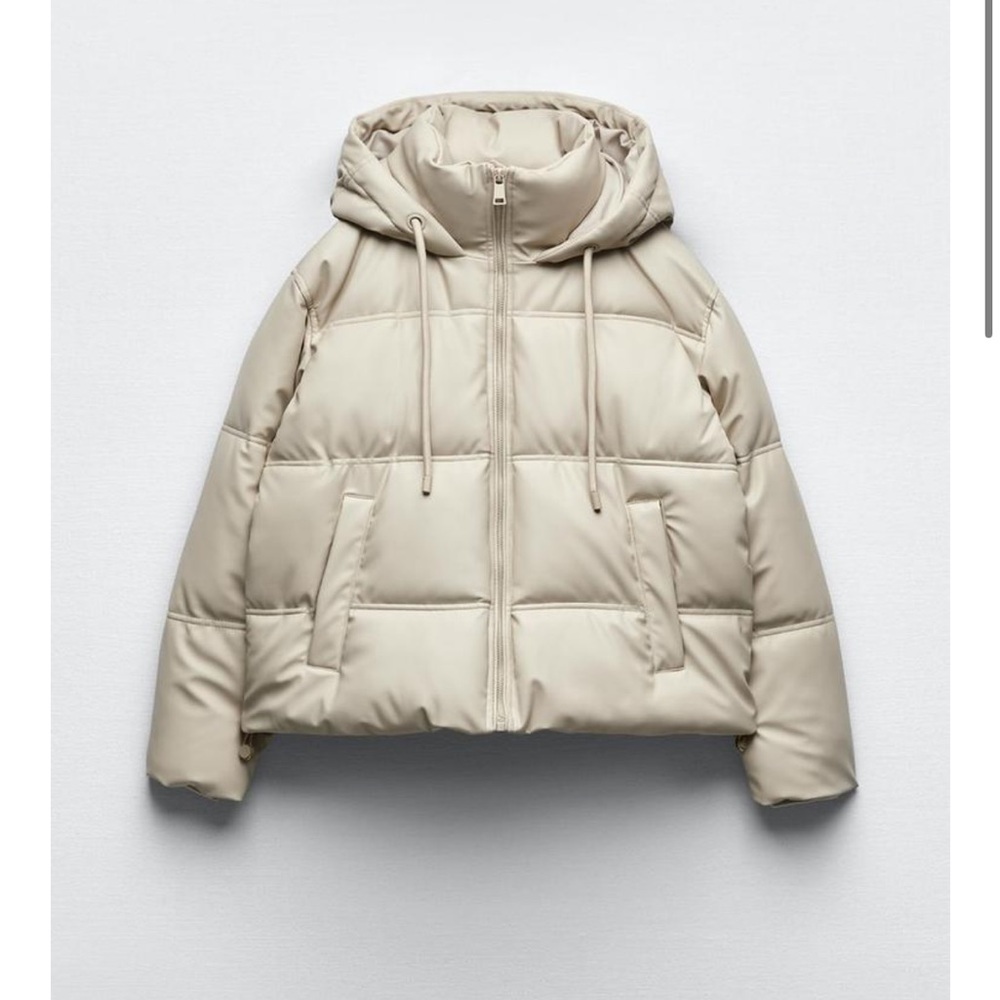 Zara Faux leather puffer jacket